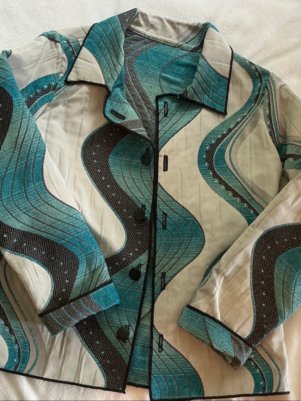 Missoni Teal, Cream & Black Wavy Shirt Jacket